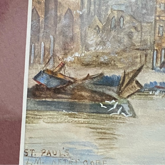 2 Watercolor Painting Framed Artwork Innsbruck Austria & St. Paul’s Cathedral - Picture 12 of 16